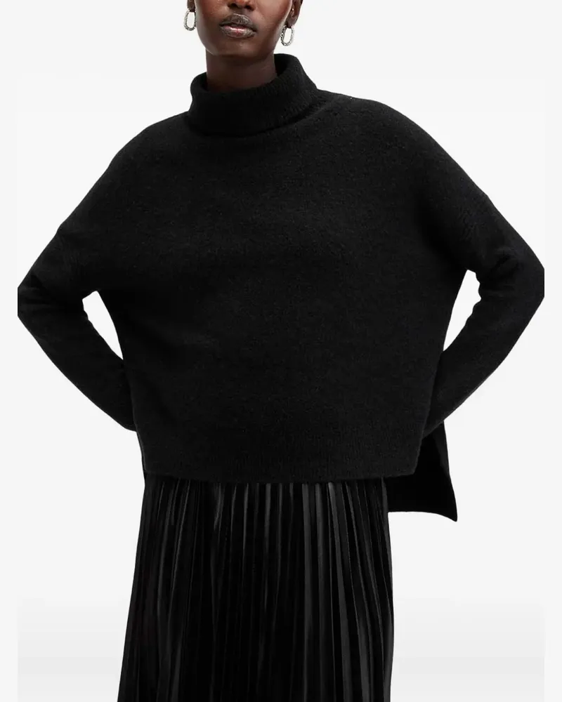 AllSaints Spark Metallic-Kleid mit Falten - Schwarz Schwarz