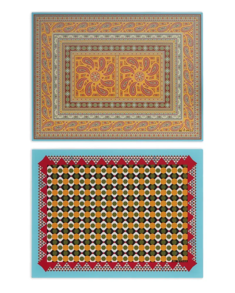 Etro Gemusterte Ladegeräte (2er-Set) - Gelb Gelb