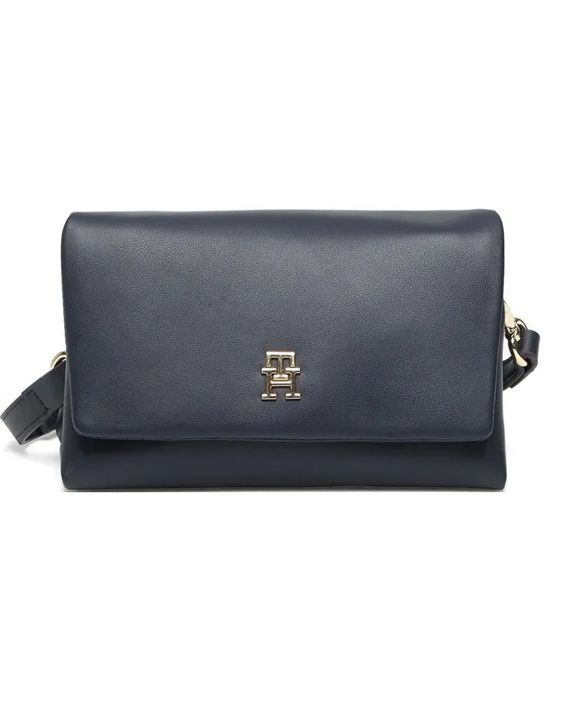 Tommy Hilfiger logo-plaque foldover cross body bag - Blau Blau
