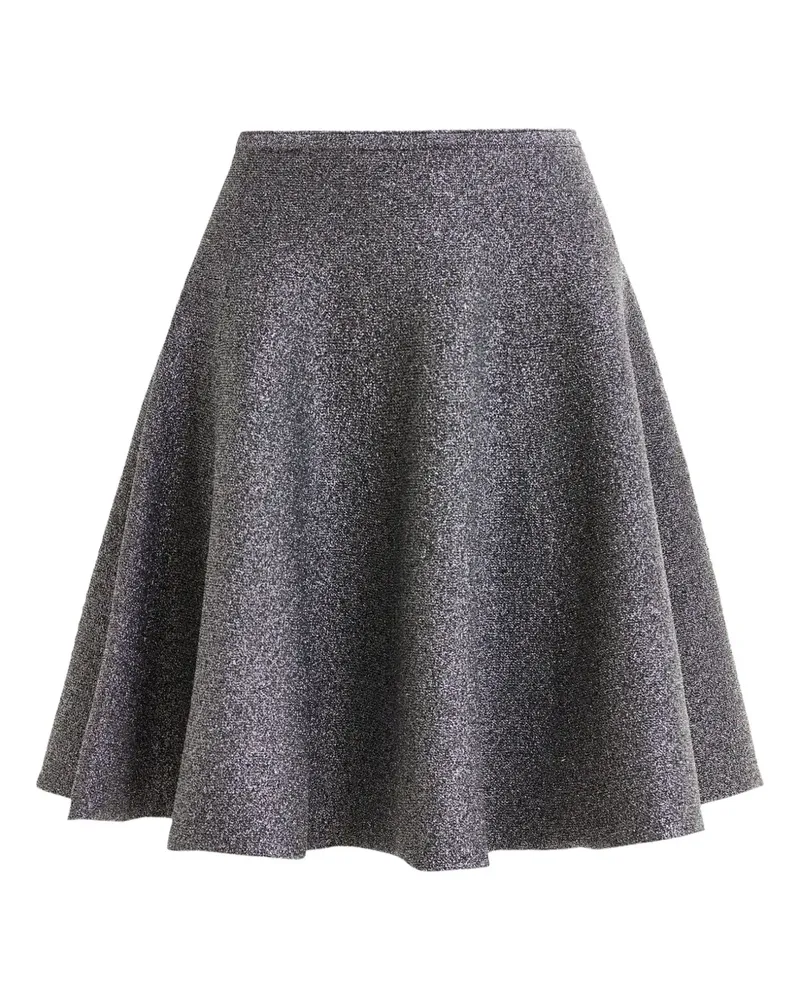 Essentiel Gestrickter Minirock in A-Linie im Metallic-Look - Silber Silber
