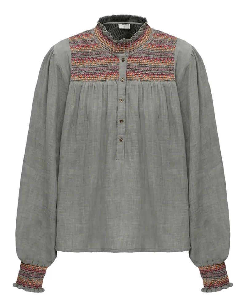 One Teaspoon Paradise embroidered blouse - Grau Grau