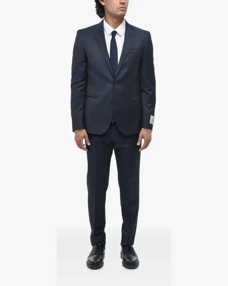 Corneliani peak-lapel virgin-wool suit - Blau Blau