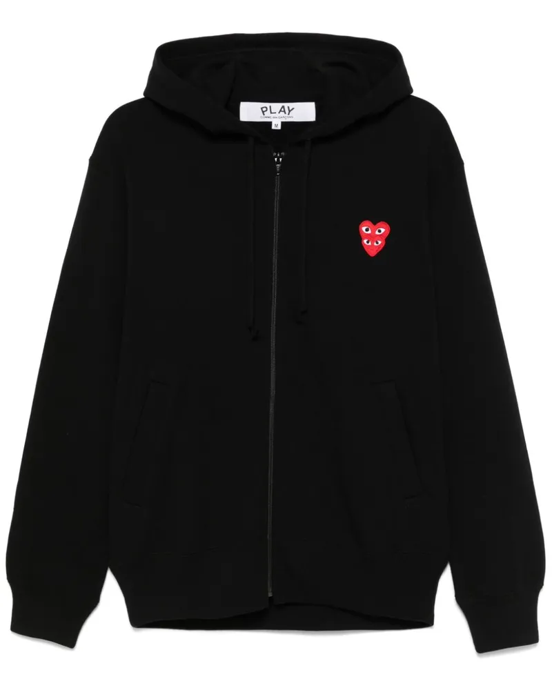 Comme des Garçons Hoodie mit doppeltem Herz-Patch - Schwarz Schwarz