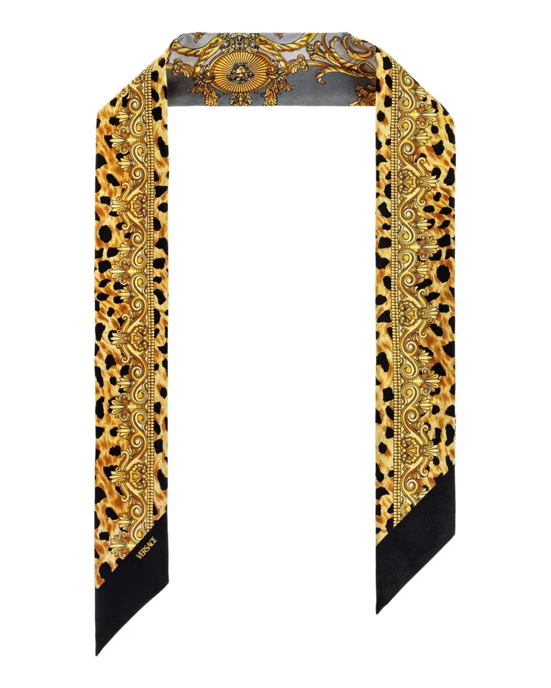 Versace Barocco Schal mit Leoparden-Print - Gelb Gelb