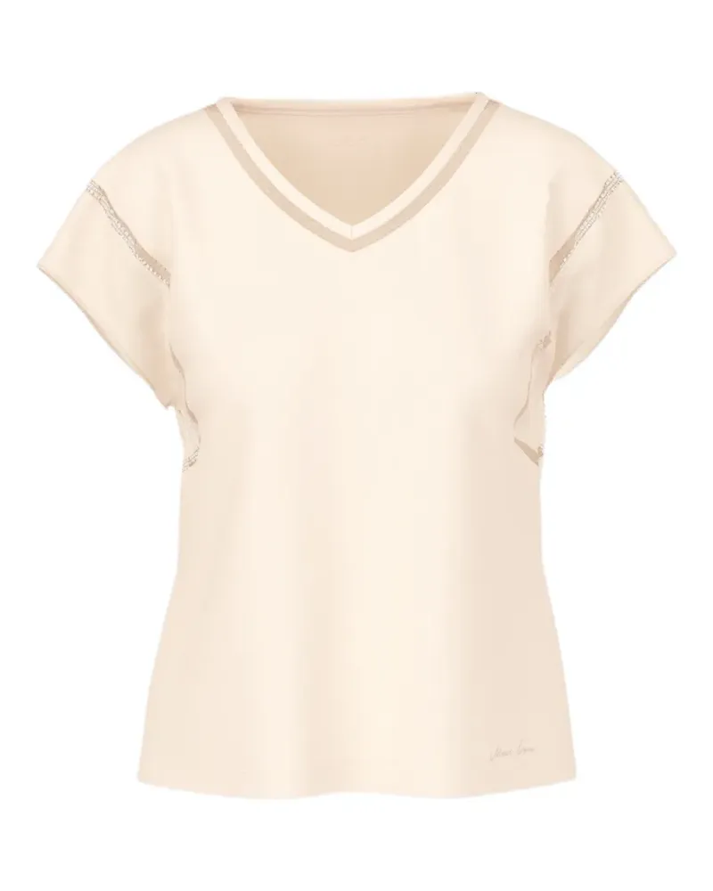 Marc Cain V-neck cotton T-shirt - Nude Nude
