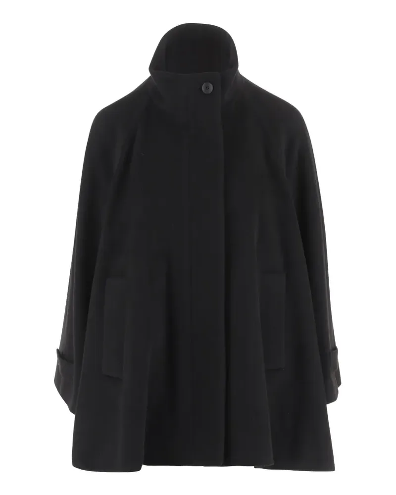 Tagliatore Leila high-neck wool cape jacket - Schwarz Schwarz