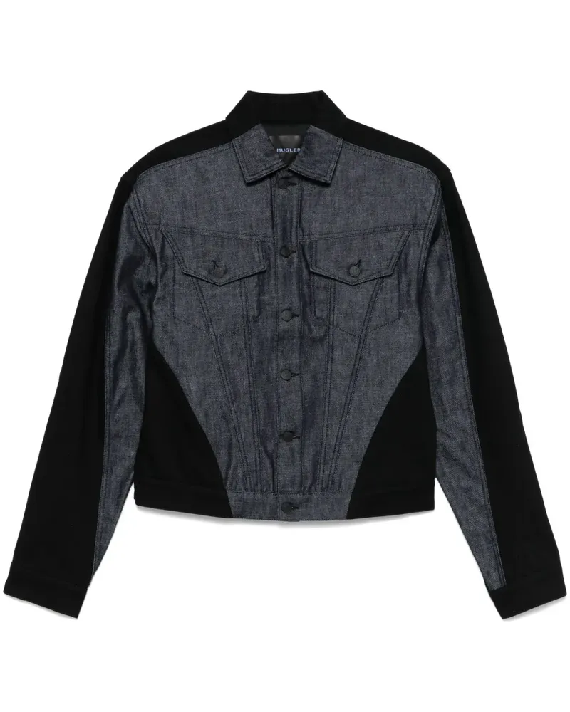 Thierry Mugler Zweifarbige Jeansjacke - Blau Blau