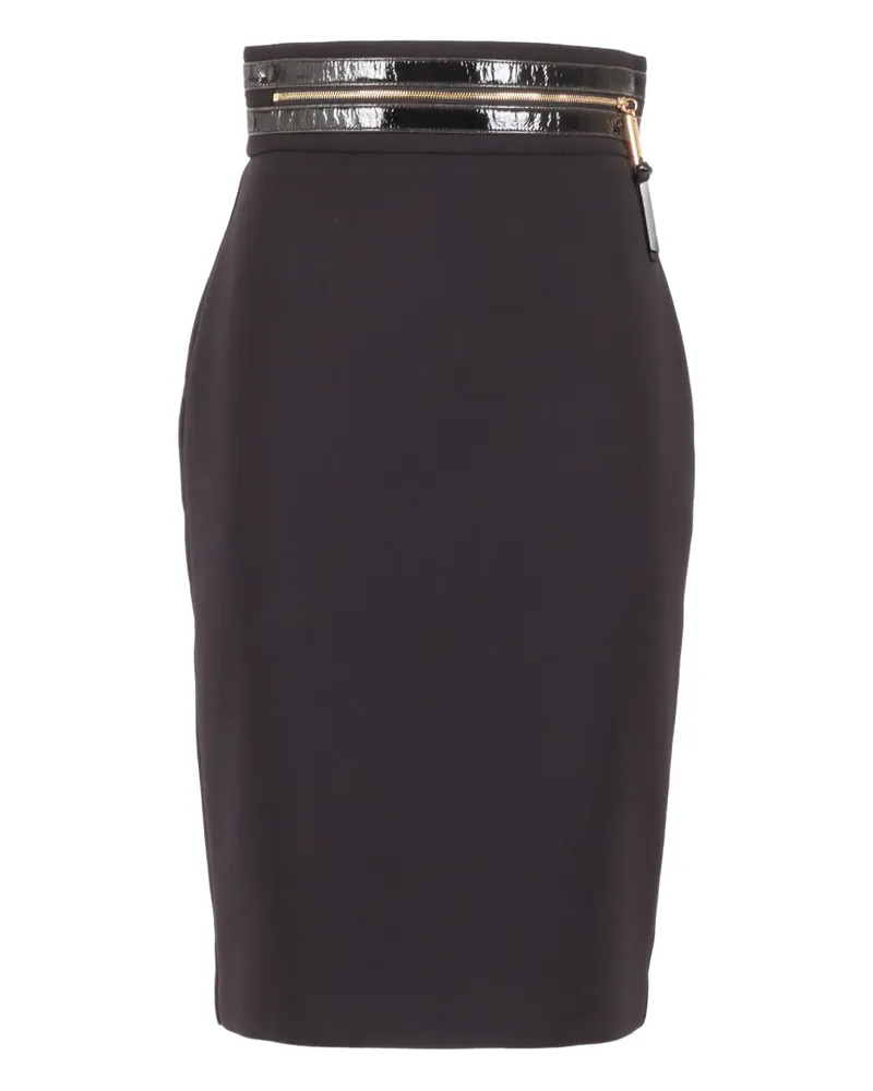 Elisabetta Franchi Bleistift-Midirock mit Reißverschlussdetail - Schwarz Schwarz