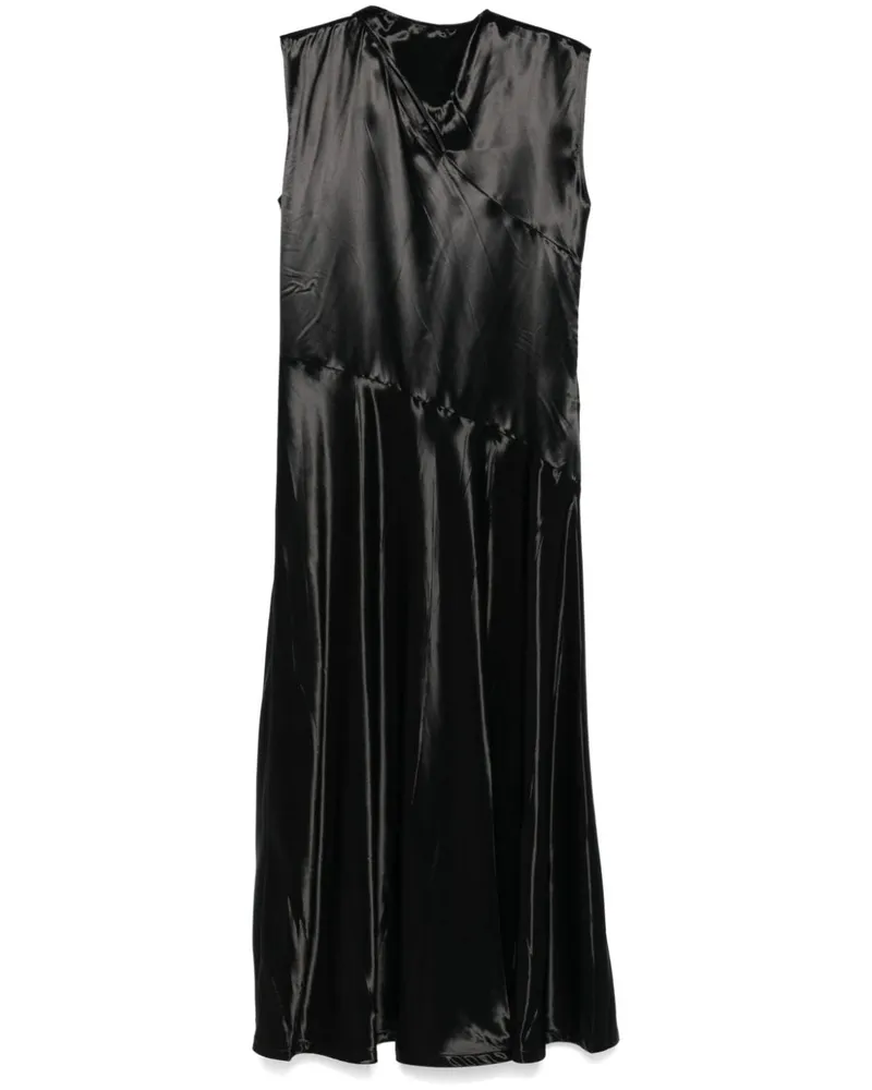 Jil Sander Midikleid aus Satin - Schwarz Schwarz