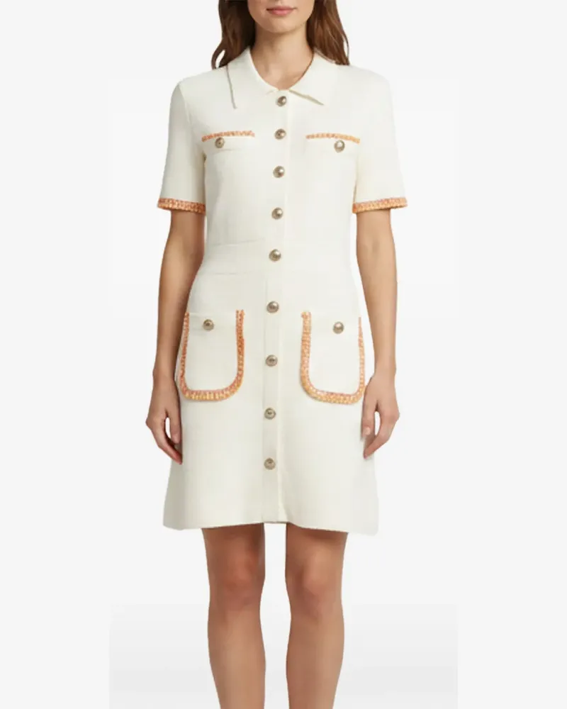 Maje Risal Minikleid aus Bouclé - Weiß Weiß