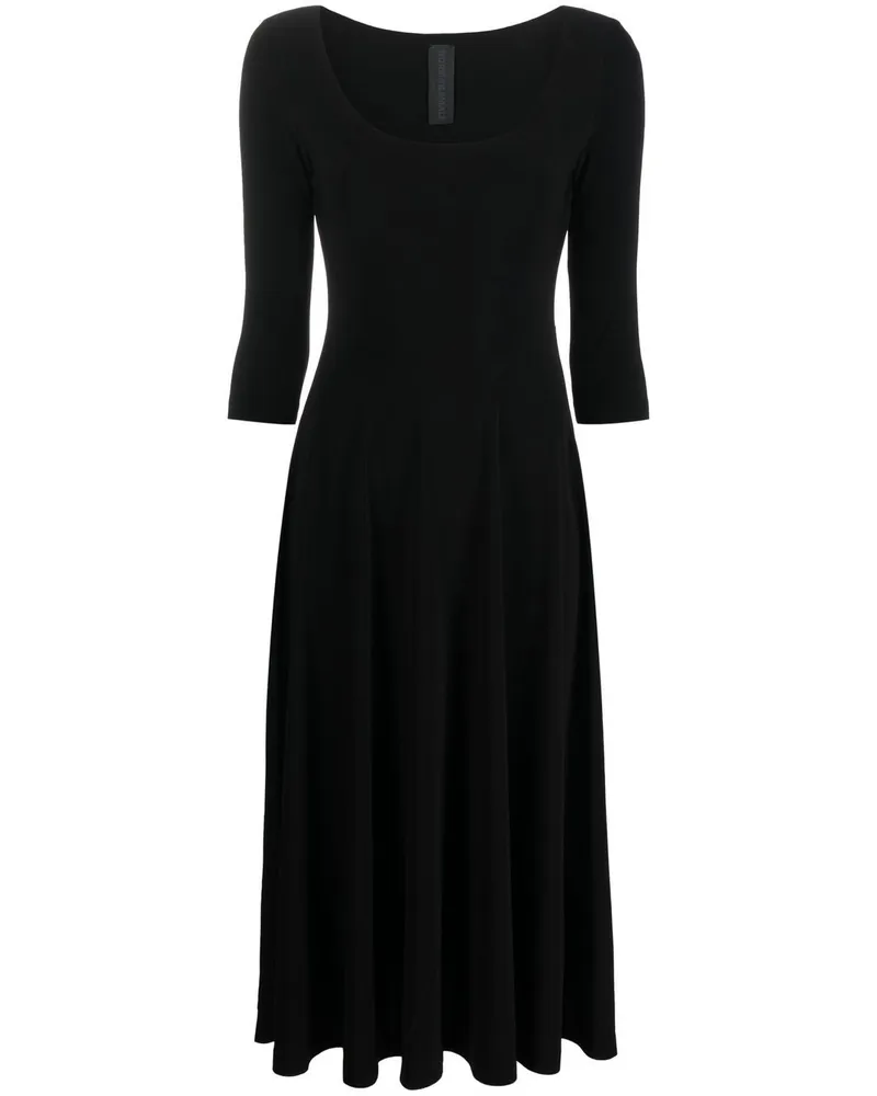Norma Kamali Midikleid mit U-Ausschnitt - Schwarz Schwarz