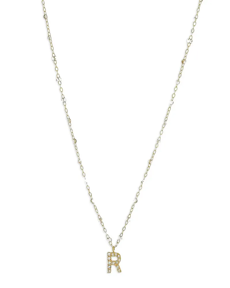 Gigi Clozeau 18kt Initial Gelbgoldhalskette mit Diamant Gold