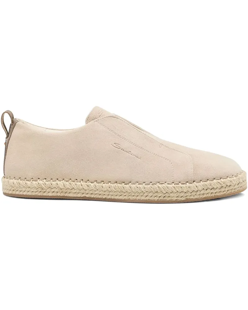 Santoni Slip-On-Sneakers aus Wildleder - Nude Nude