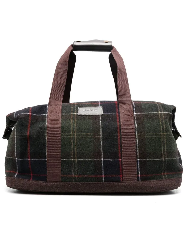 Barbour Reisetasche mit Schottenkaro Grün