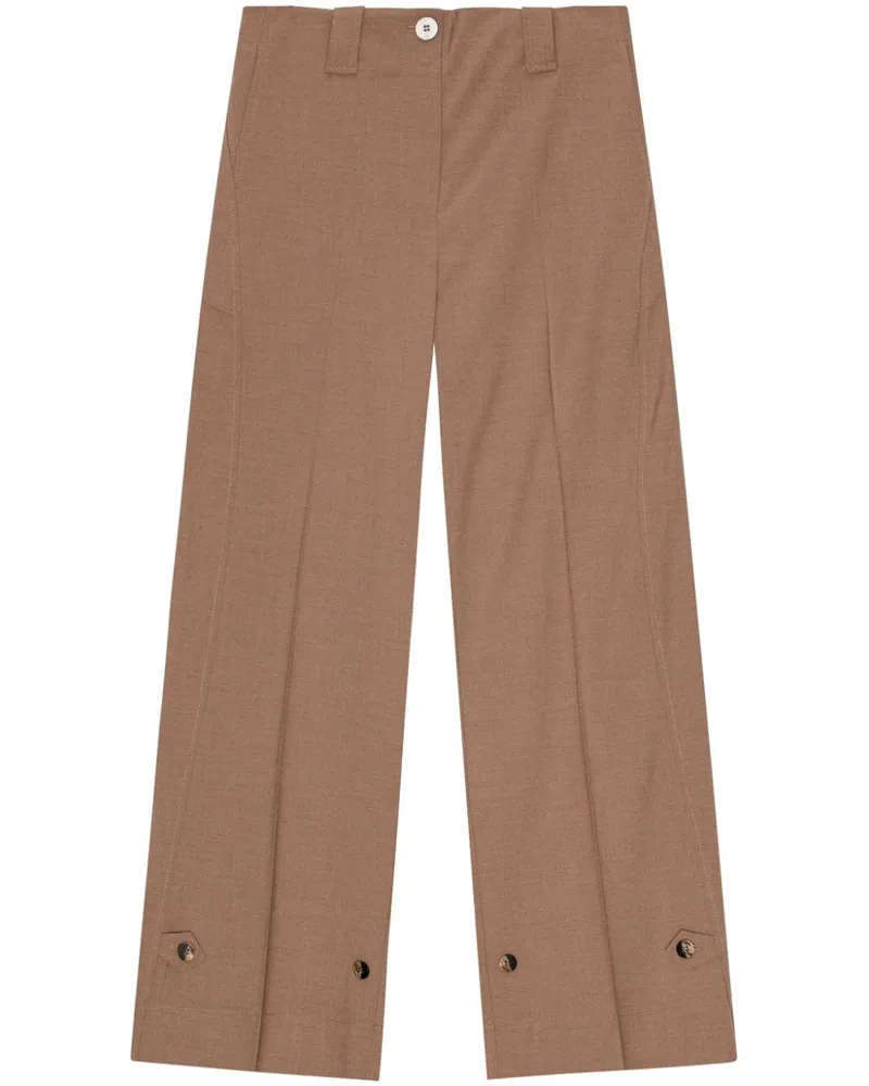 Ganni Hose mit verstellbarem Bein - Nude Nude