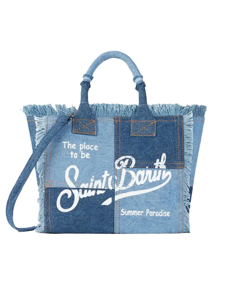 MC2 Saint Barth Vanity patchwork frayed shoulder bag - Blau Blau