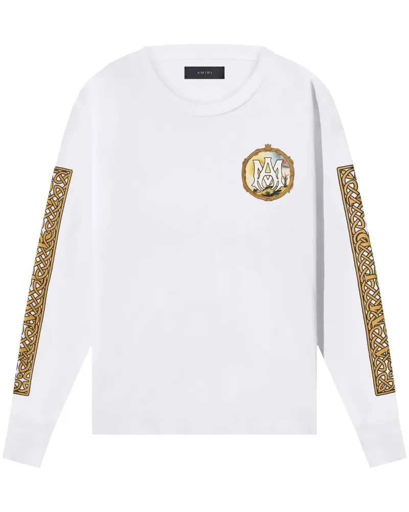 Amiri T-Shirt mit Landscape Frame-Print - Weiß Weiß