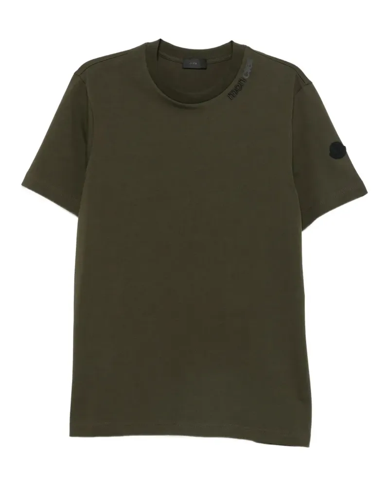 Moncler T-Shirt mit Logo-Patch - Grün Grün