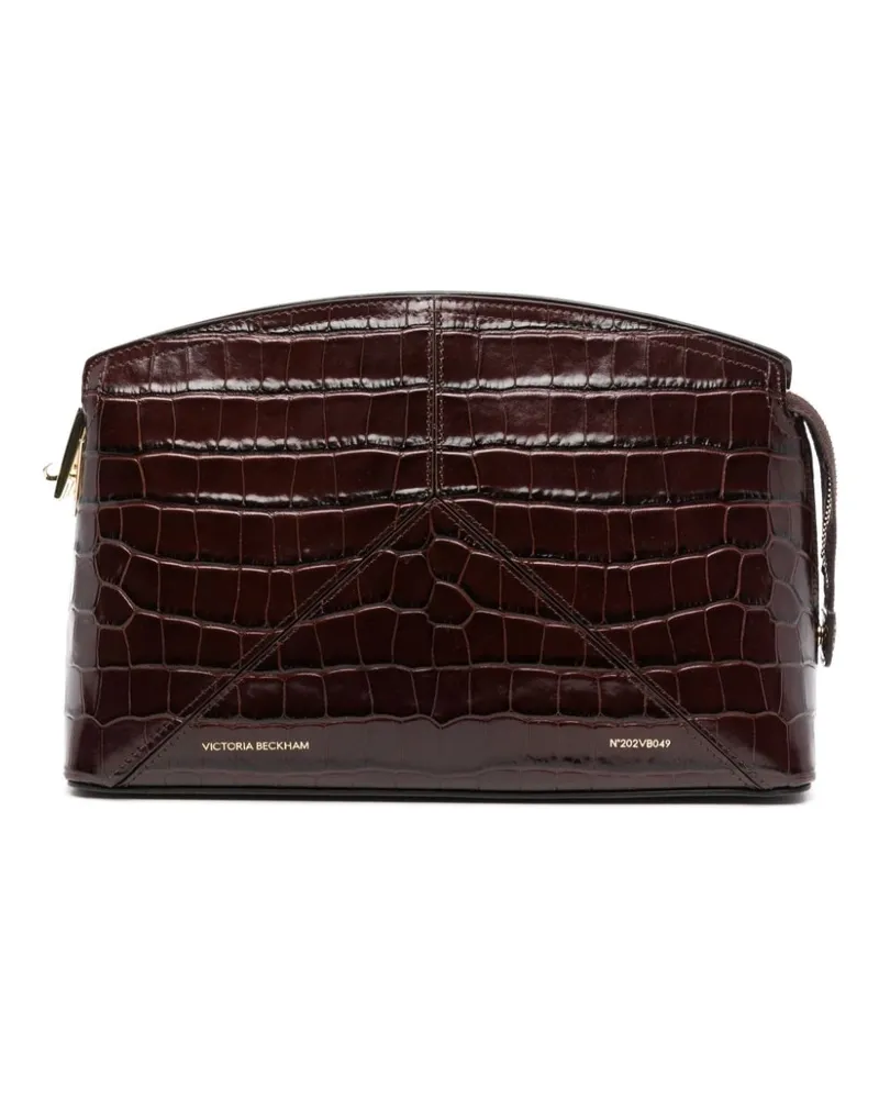 Victoria Beckham Clutch mit Kroko-Prägung - Braun Braun