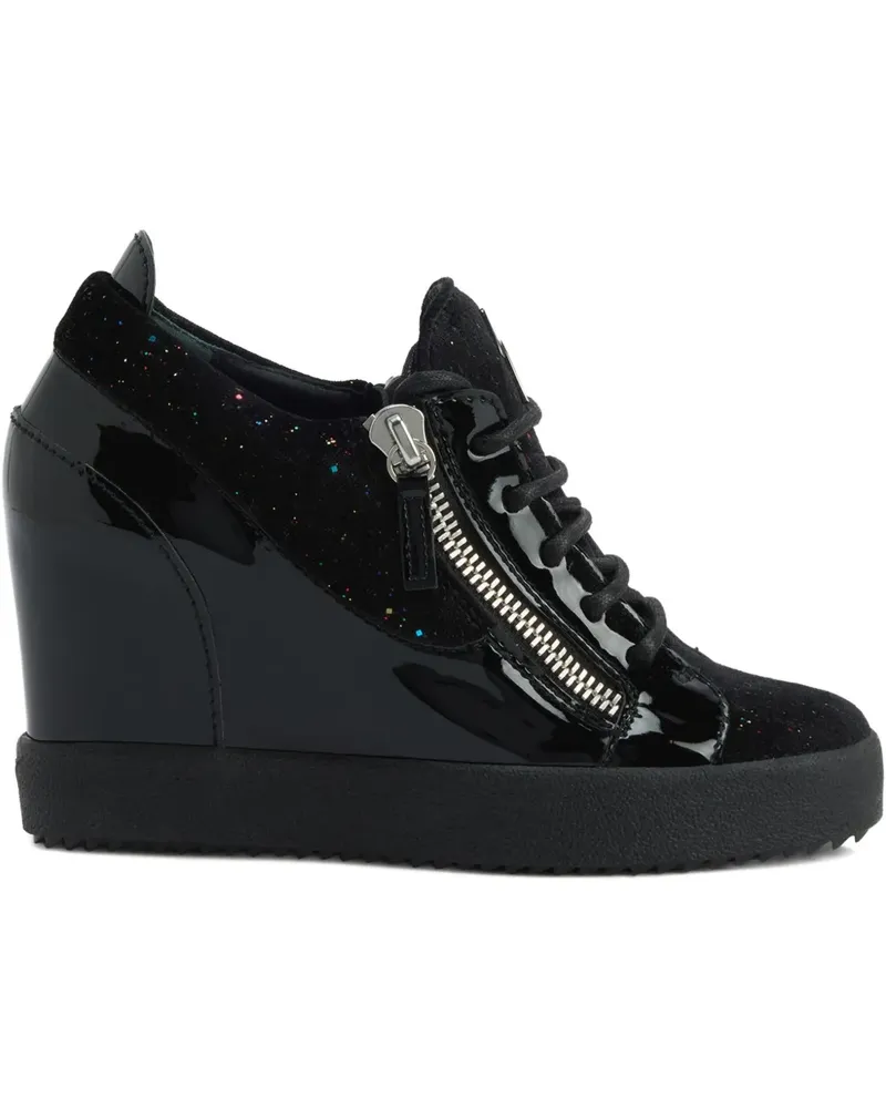 Giuseppe Zanotti Addy Wedge Sneakers mit Glitter-Einsatz - Schwarz Schwarz