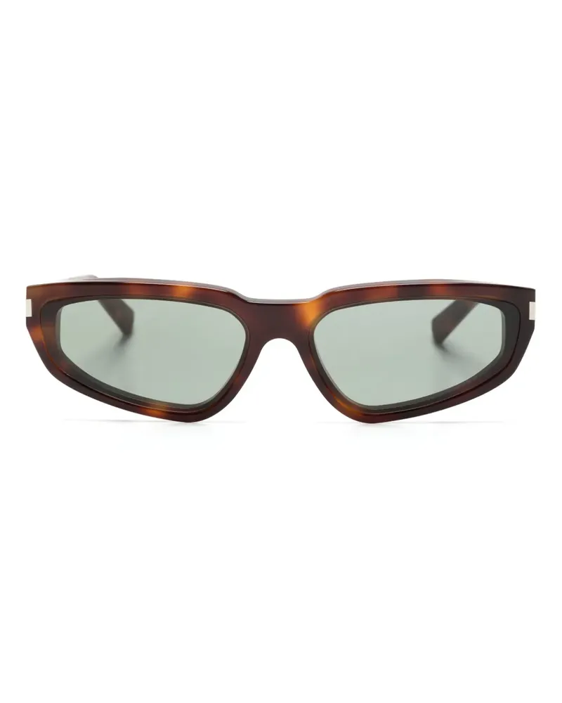 Saint Laurent Eckige Sonnenbrille in Schildpattoptik - Braun Braun