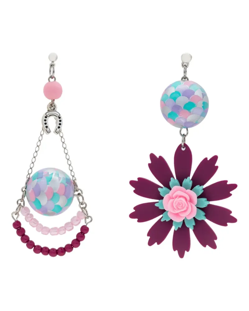 Amir Slama Hängeohrringe mit Blumen-Motiv - Violett Violett