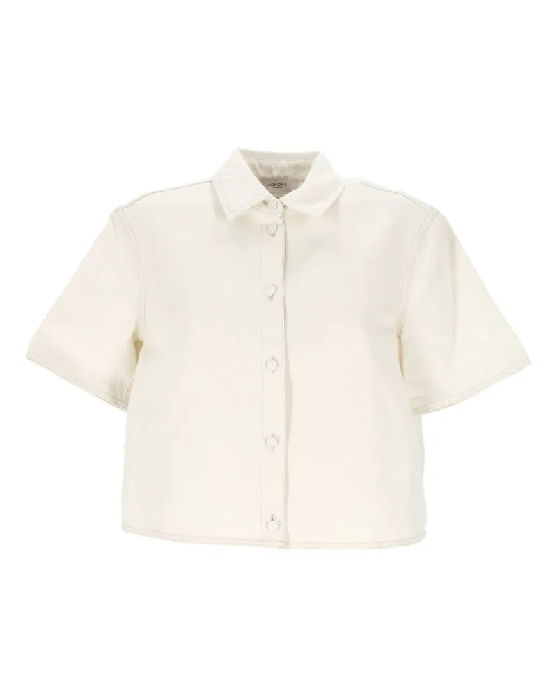 AGNONA button-fastening cropped shirt - Weiß Weiß