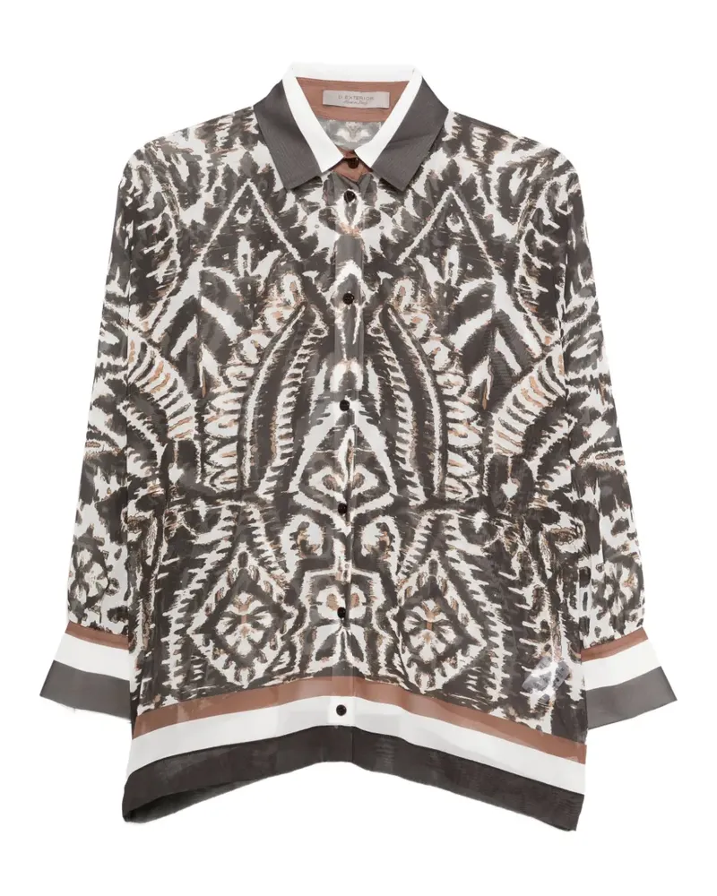 D.EXTERIOR patterned buttoned shirt - Braun Braun