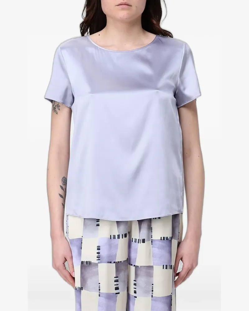 Emporio Armani satin-finish short-sleeve top - Violett Violett
