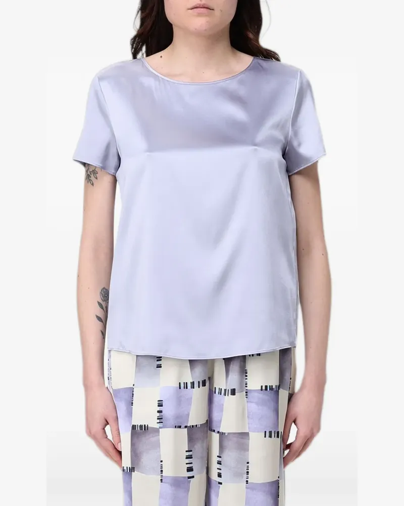 Emporio Armani Oberteil mit Satin-Finish - Violett Violett