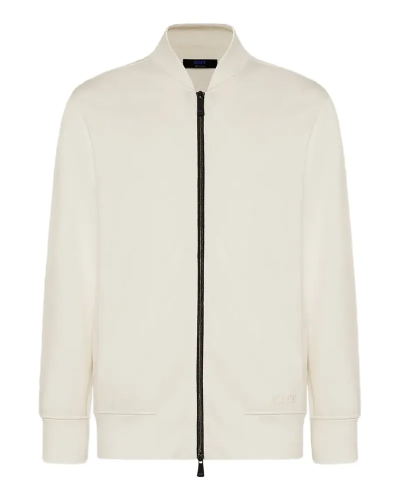 Kiton KNT Pullover mit Reißverschluss - Weiß Weiß