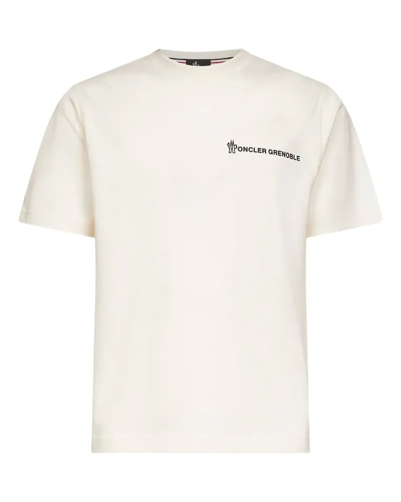 Moncler logo-embossed cotton T-shirt - Nude Nude