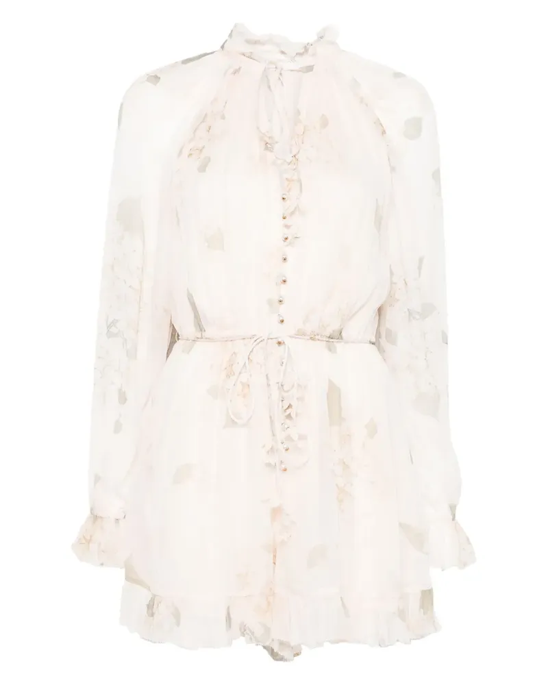 Zimmermann Playsuit mit Blumenmuster - Rosa Rosa