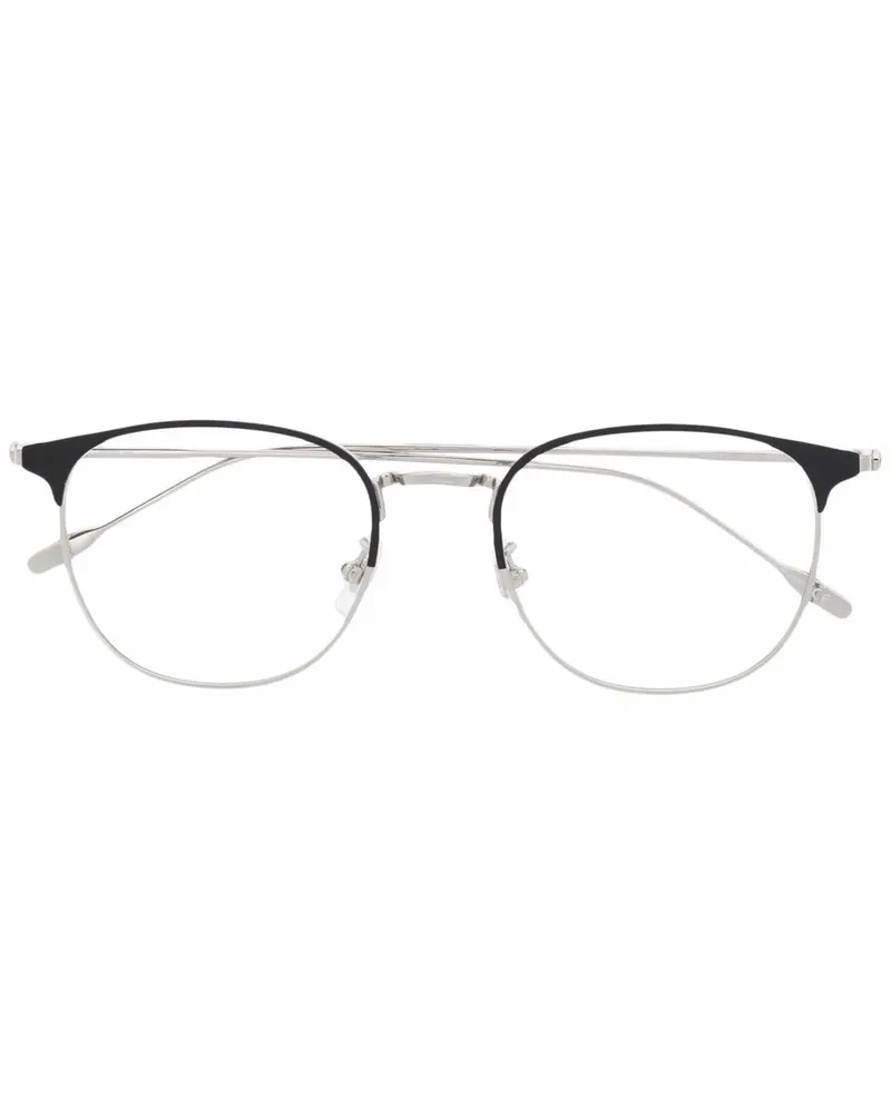 Montblanc Runde Brille mit mattem Finish - Silber Silber