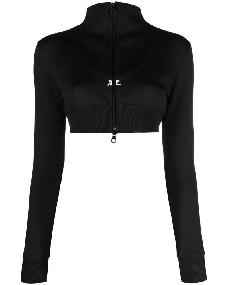 Courrèges Jacke mit Logo-Stickerei - Schwarz Schwarz
