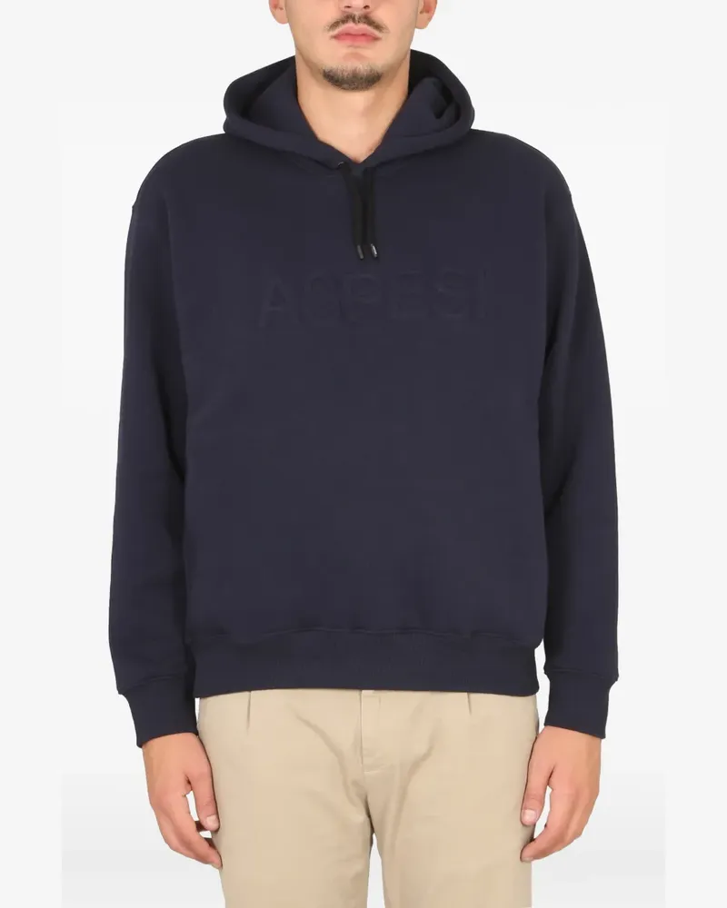 ASPESI embossed logo hoodie - Blau Blau