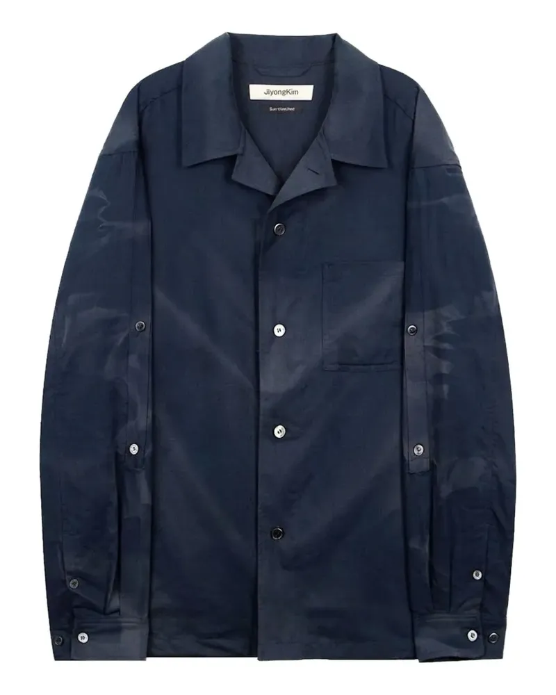 JiyongKim Sun-Bleached button-up shirt jacket - Blau Blau