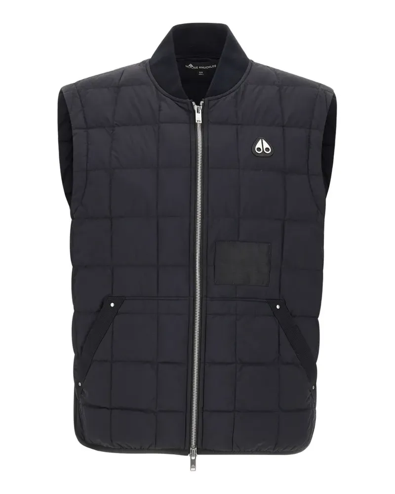 Moose Knuckles quilted logo patch vest - Schwarz Schwarz