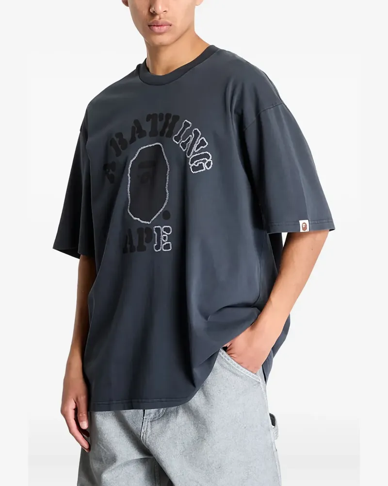 BAPE T-Shirt mit grafischem Print - Grau Grau