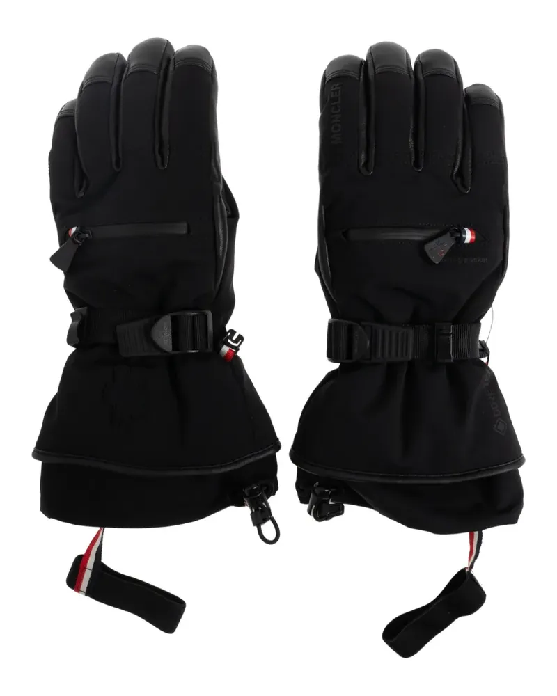 Moncler Handschuhe mit Logo-Prägung - Schwarz Schwarz