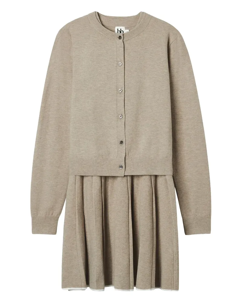 b+ab buttoned pleated all-in-one - Nude Nude
