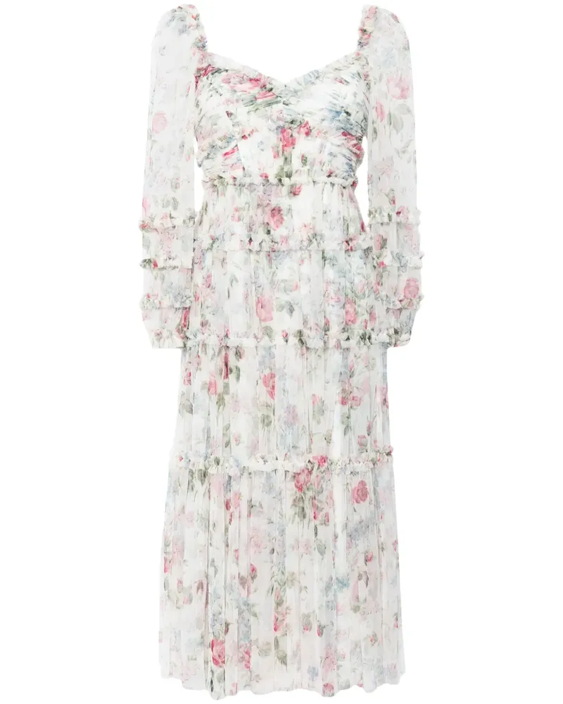 Needle & Thread Floral Fantasy Midikleid - Nude Nude