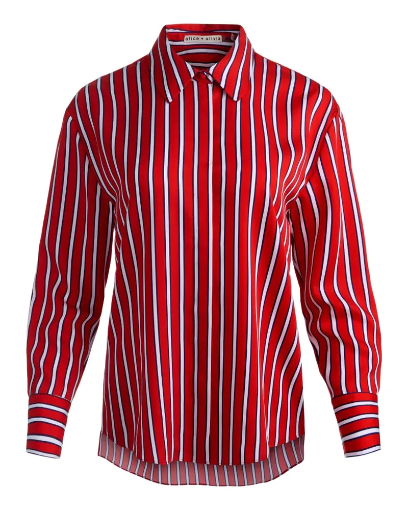 Alice + Olivia Dimitra striped oversized shirt - Rot Rot