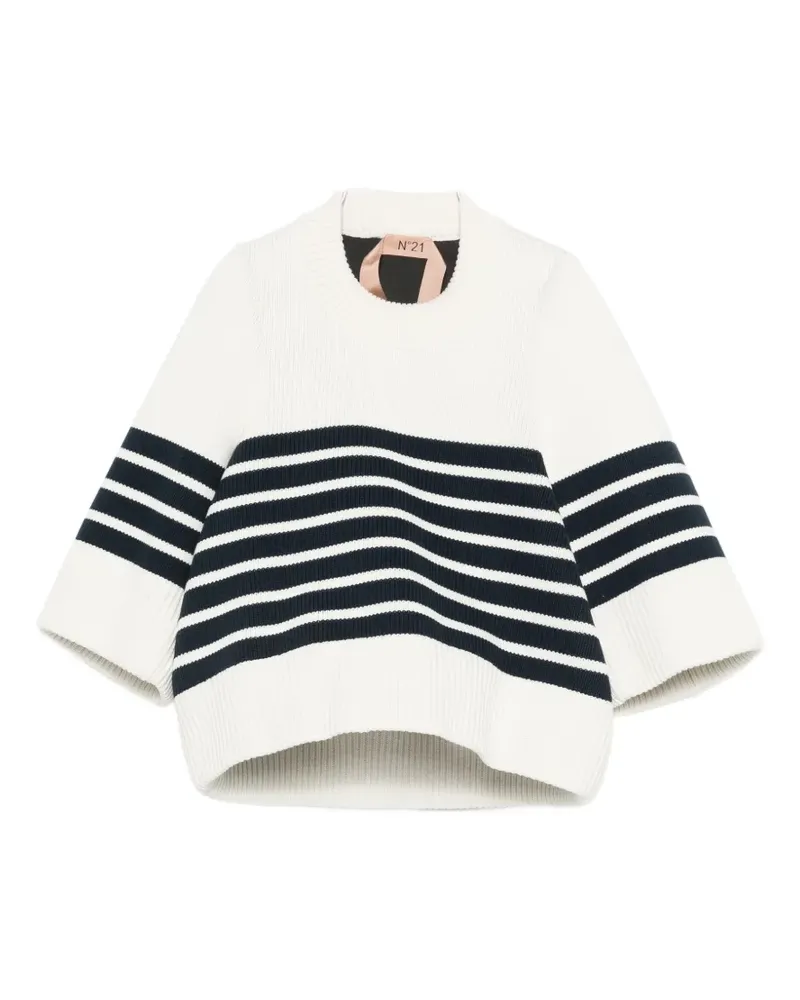 N° 21 striped-pattern sweater - Weiß Weiß