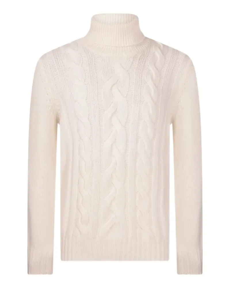 Gran Sasso cable-knit roll-neck sweater - Nude Nude