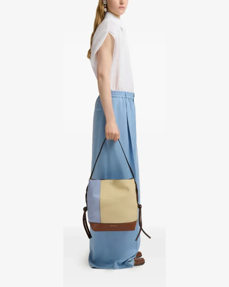 Marni small Pod 2.0 leather tote bag - Nude Nude