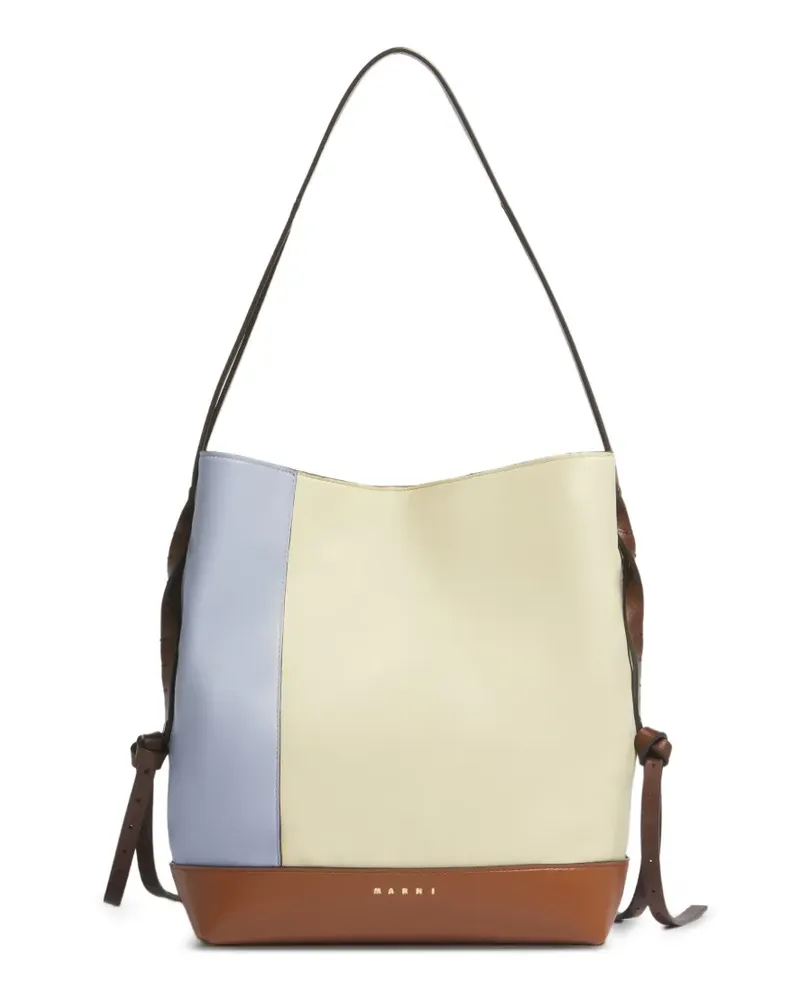 Marni small Pod 2.0 leather tote bag - Nude Nude