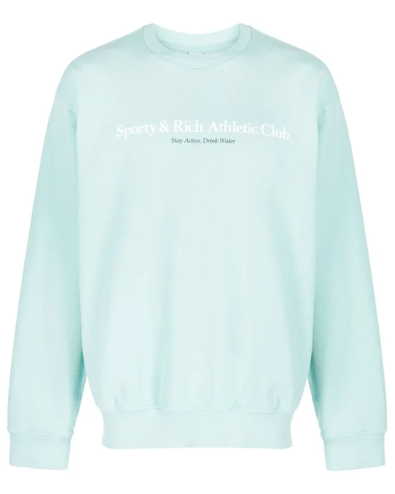 SPORTY & RICH Sweatshirt mit Logo-Print - Blau Blau