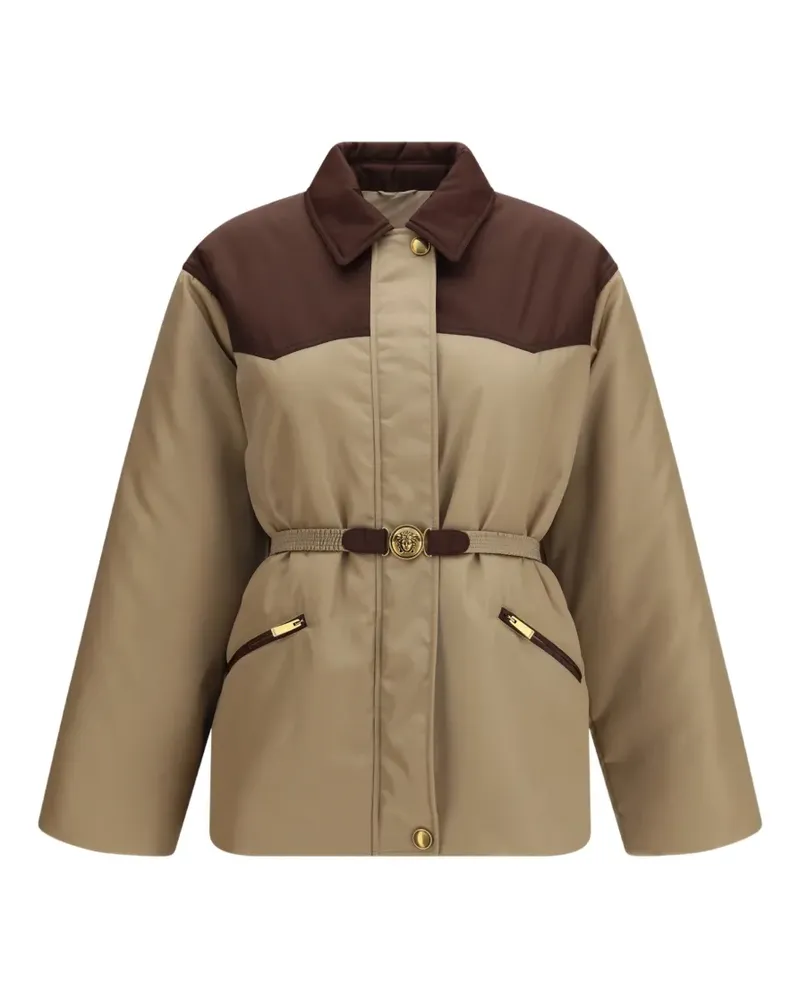 Versace belted Medusa jacket - Nude Nude