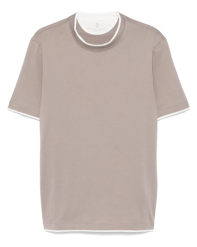 Brunello Cucinelli T-Shirt im Layering-Look - Grau Grau